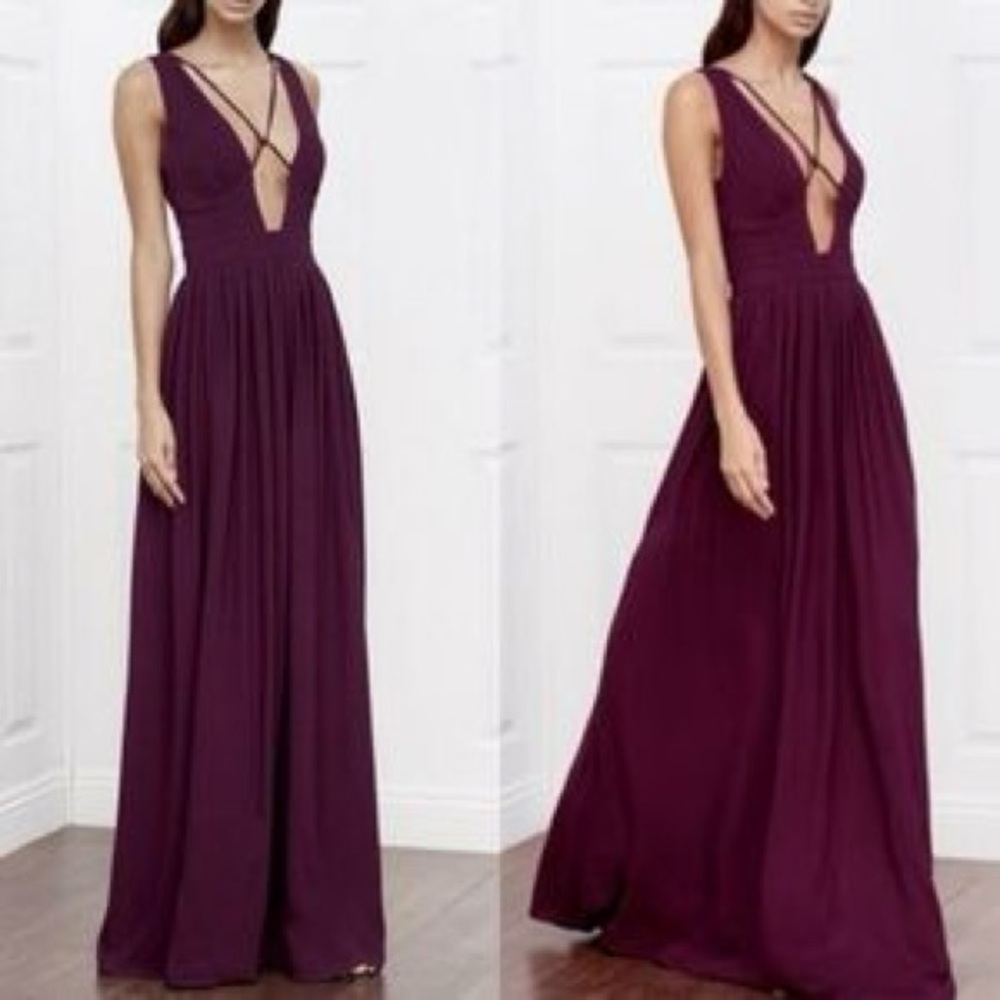 Stylestalker Revolve poolside maxi plum dress sz. L